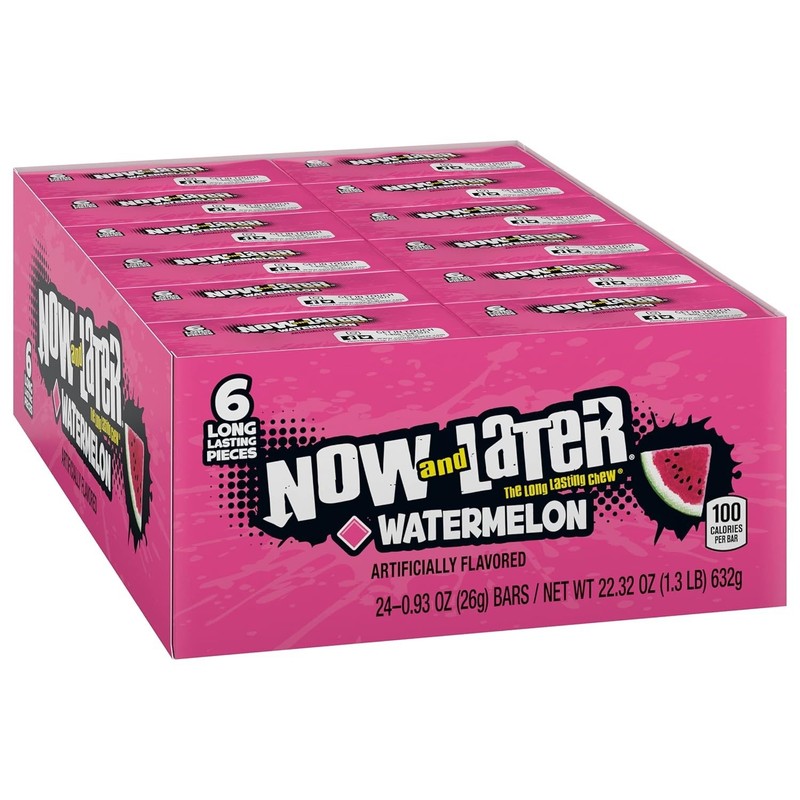 Refreshing Watermelon Chewy Candy - 24 Individually Wrapped Bars, 0.93 Oz Each gallery