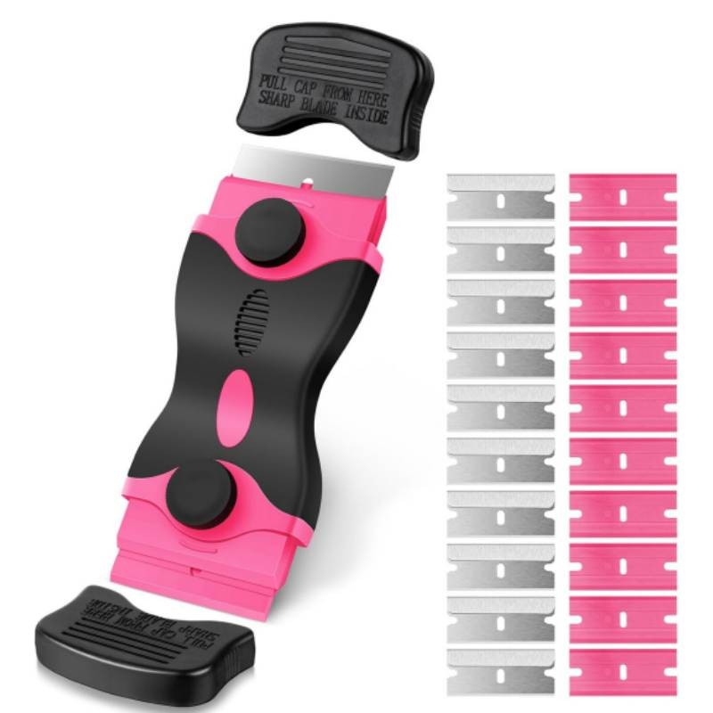 Double Edged Razor Blade Scraping Tool Set with 10 Plastic & 10 Metal Blades gallery