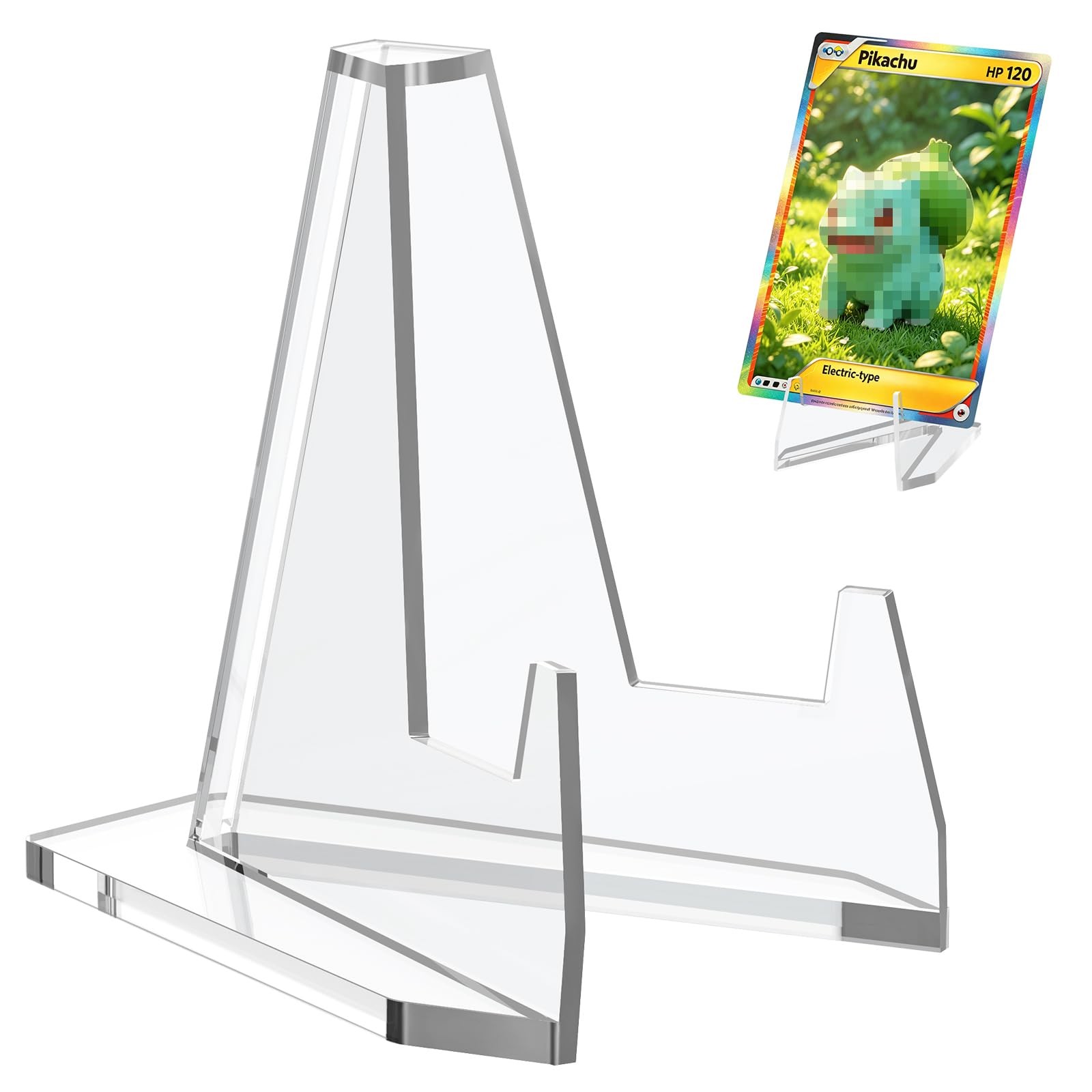 35 Pack Clear Acrylic Card Stand Mini Easel Trading Card Display Holders gallery