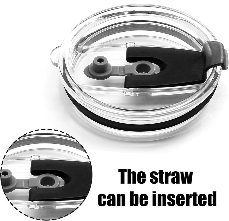 Durable Black Flip Lids for 20oz Cups - 2 Pack Spill-Proof Replacement gallery
