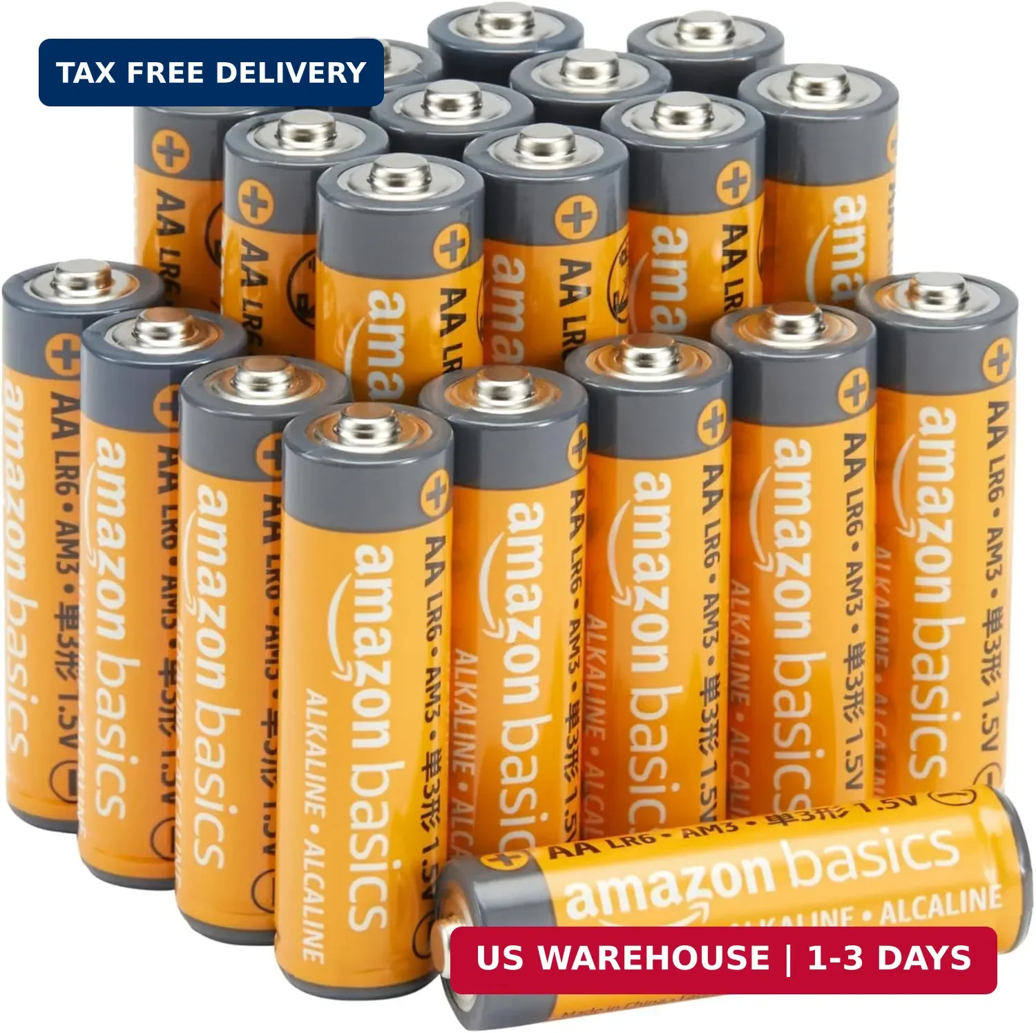 Amazon Basics 20-Pack AA Alkaline Batteries, 1.5 Volt, 10-Year Leak-Free Shelf L gallery
