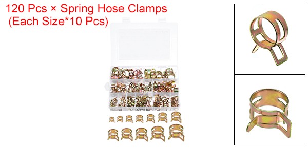 120Pcs 6-22mm Spring Band Type Action Fuel/Silicone Vacuum Hose Pipe Clamp Kits gallery