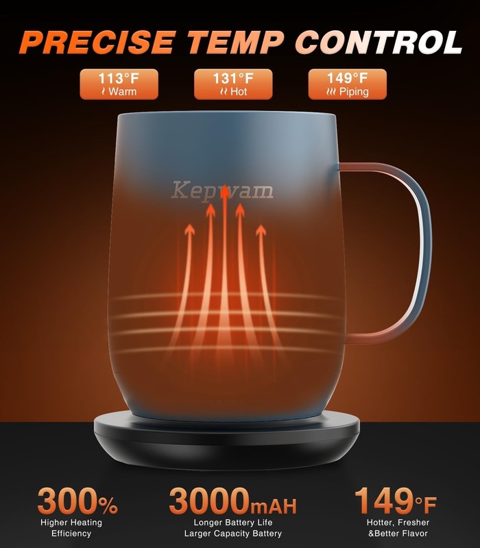Self-Heating Coffee Mug 16oz, Smart Temperature Control, 150 Min Battery Life, P gallery