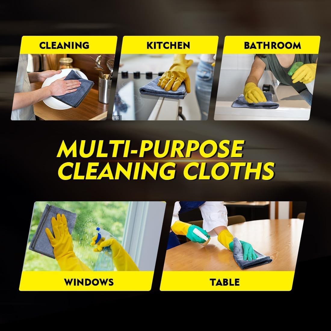 Microfiber Cleaning Cloth Rag Car Polishing No Scratch Detailing 16x16” 12 Pack gallery