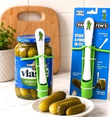 1 x Van Holtens Condiment/Pickles Fork w/Holder & Adjustable Ring Fits Most Jars