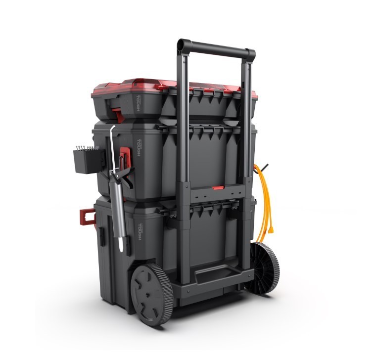 Hyper Tough Hyper Stack Heavy Duty 3 Piece Modular Rolling Toolbox System, Black gallery
