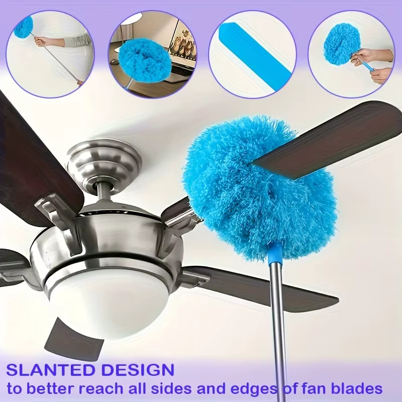 Reusable Microfiber Ceiling Fan Duster Set for Home & Rvs - Effortless Cleaning gallery