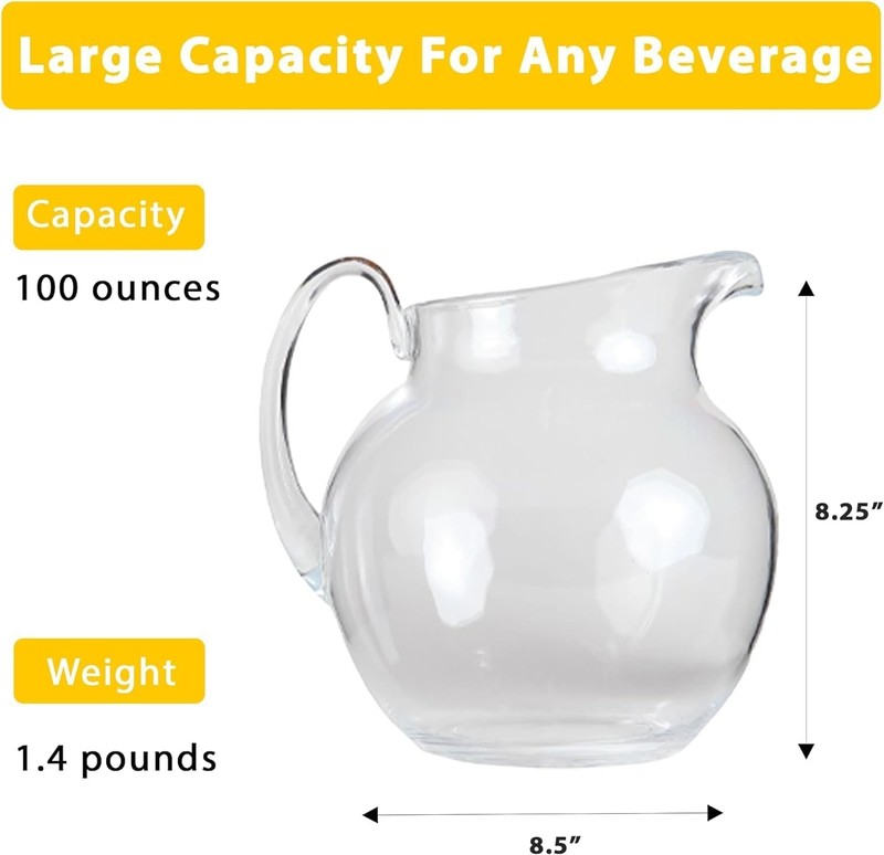 100 oz Shatterproof Plastic Pitcher, the Large Capacity Makes it Excellent for gallery