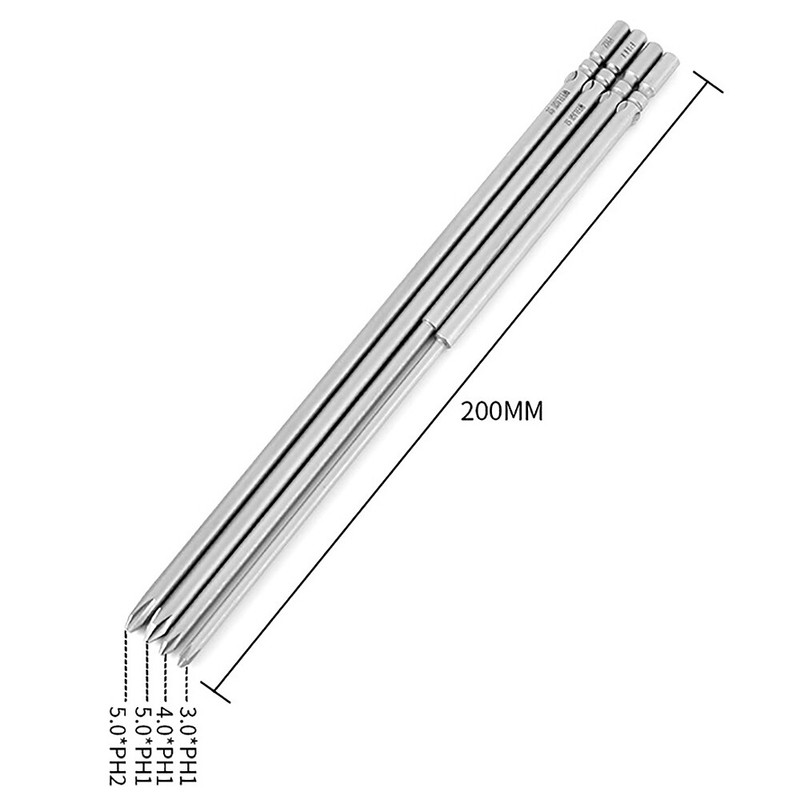 6mm Round Shank Magnetic Screwdriver Bit Phillips PH00 PH0 PH1 PH2 Long 50-150mm gallery