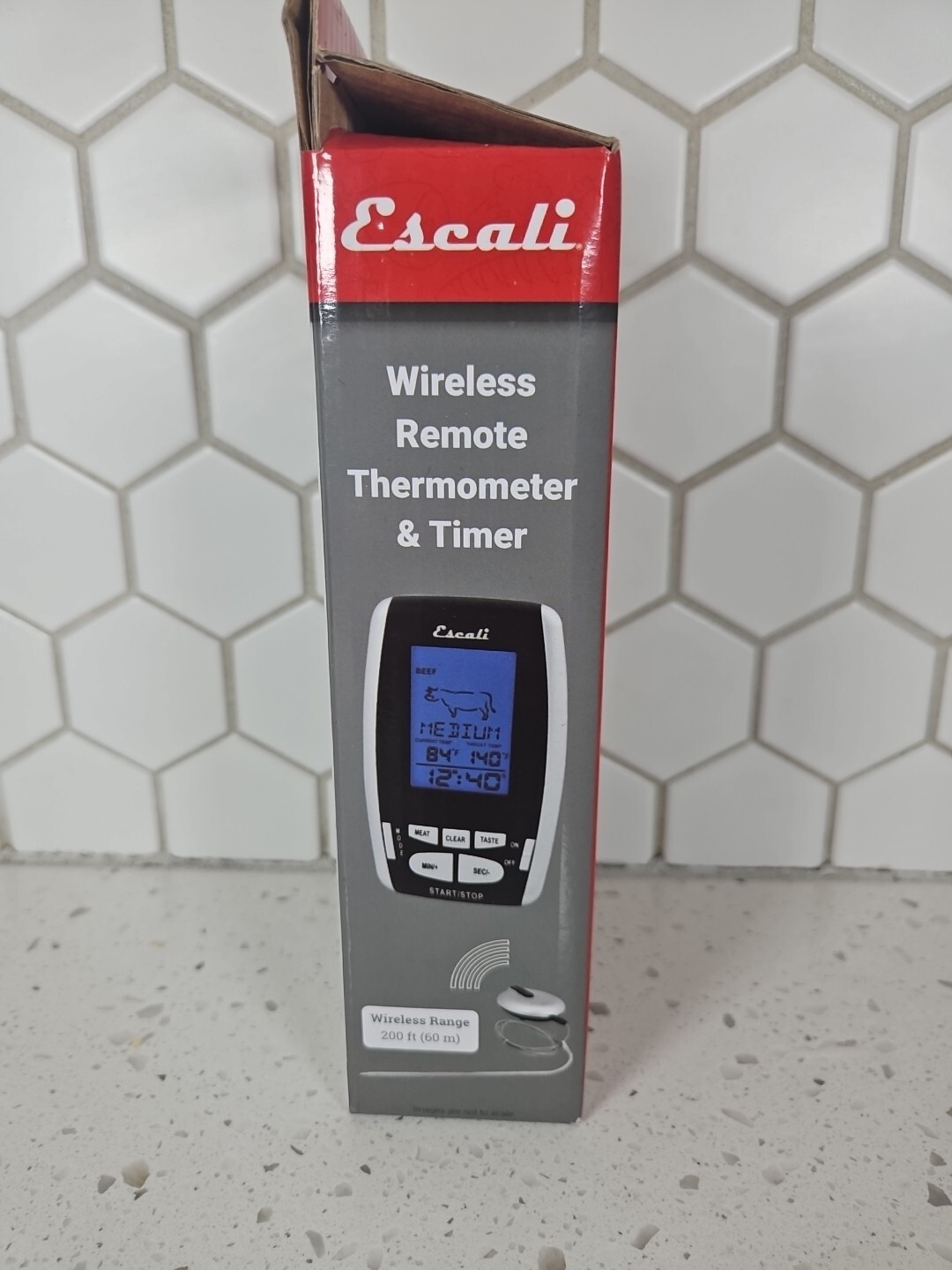 Escali Wireless BBQ Thermometer and Timer, 200 Foot Range, Black gallery