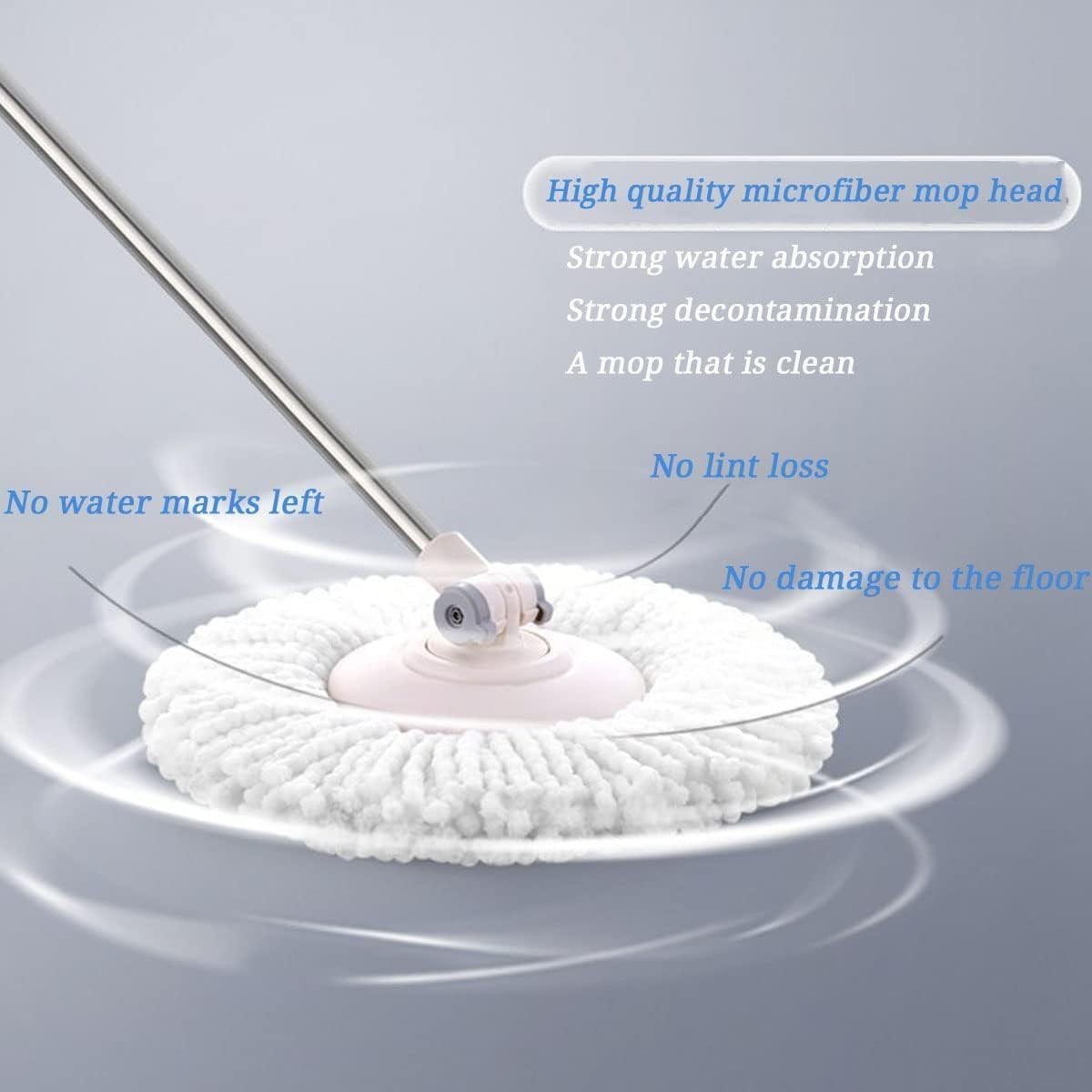 4 Pack Replacement Microfiber Mop Head Easy Cleaning Wring Refill for Spin Mop gallery