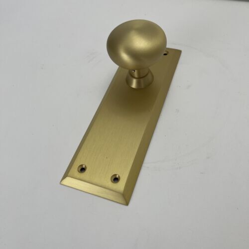 🔥 Signature Hardware New York SOLID SATIN BRASS Passage Interior DOOR Set