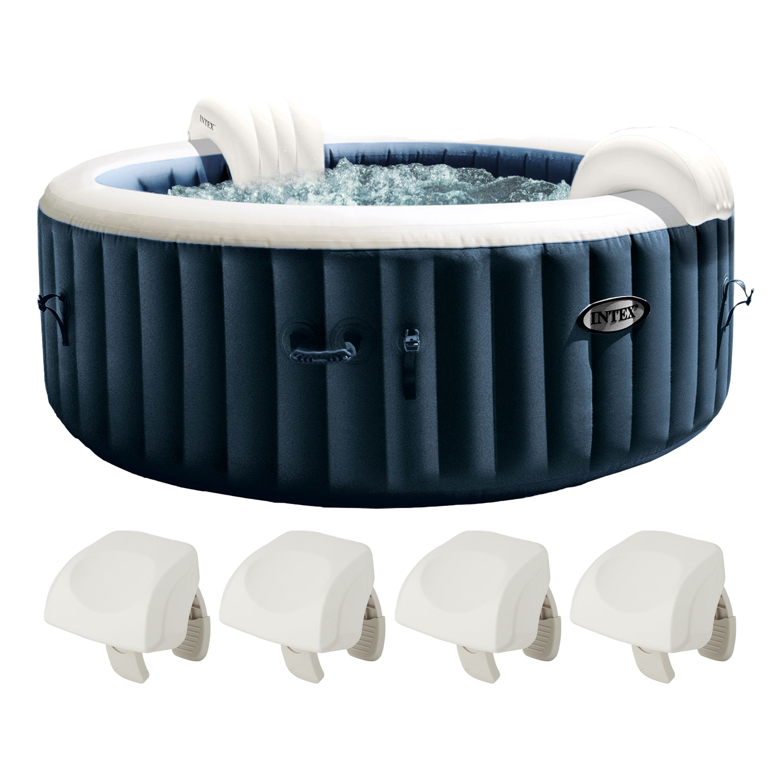 Intex PureSpa Plus Portable Inflatable Spa & Cushioned Pillow, White (4 Pack) gallery