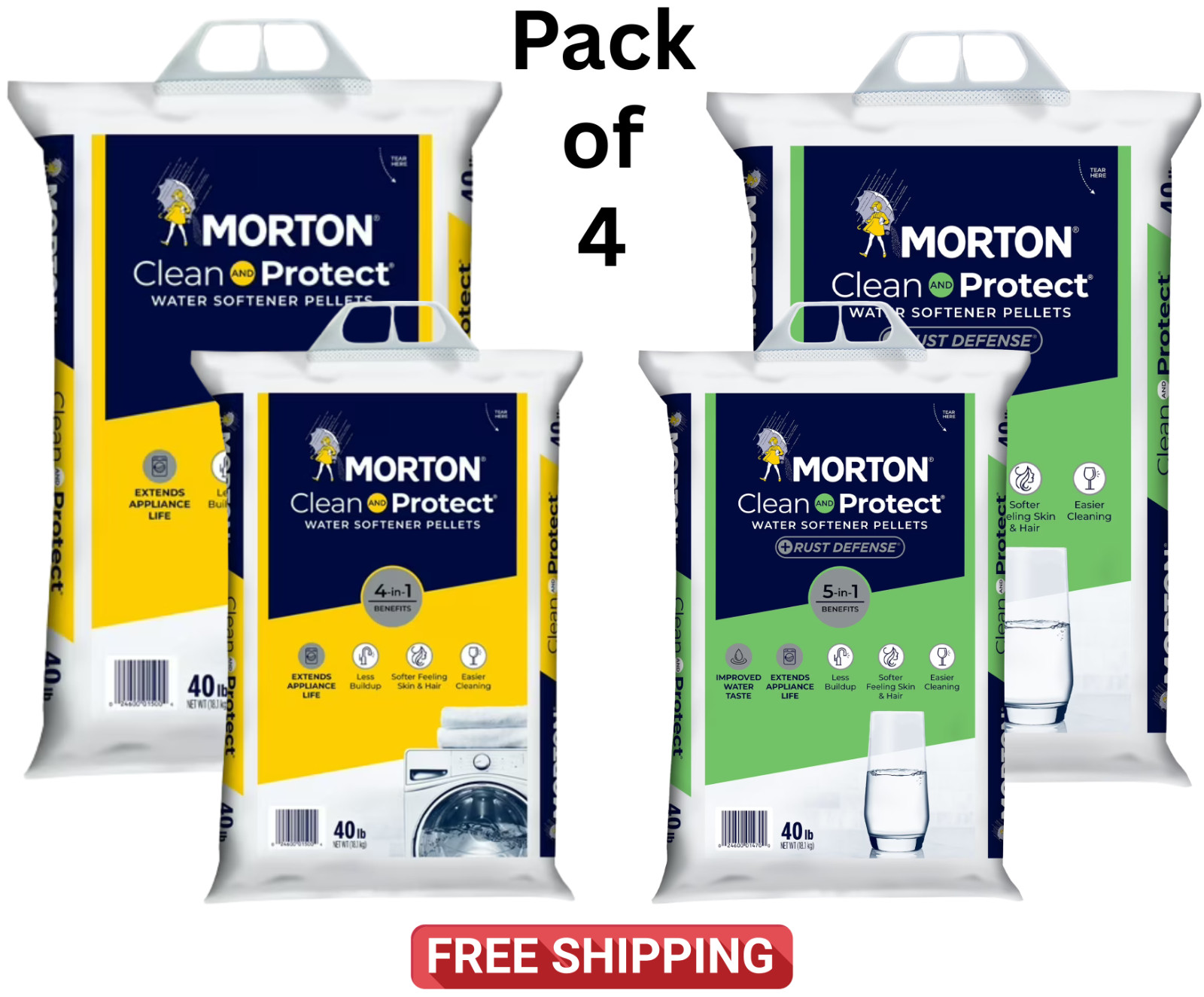 Bundle Pack-Morton Salt Clean and Protect Water Softener Salt Pellets, 160 lb. gallery