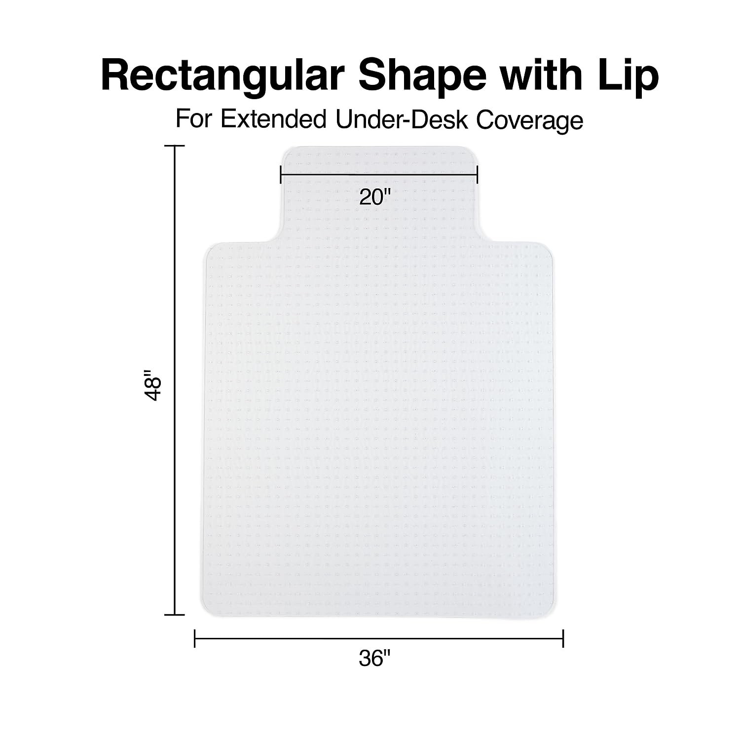 Clear Office Chair Mat Low Profile Lip Extended Flat Pile Carpet for Desk gallery