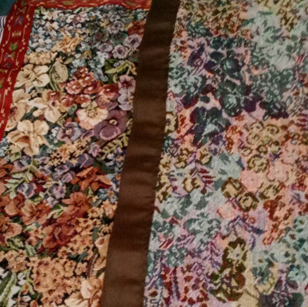Floral Multicolor Rectangular Pillow/Cushion Top 25"x30" Upholstery, No Closure.