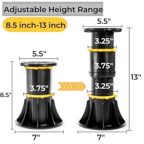 4 Pack Bed Support Legs, 8.5-13 Inch Adjustable Height Bed Center Slat gallery