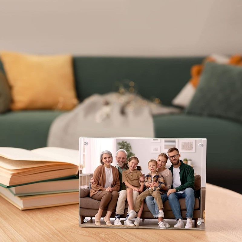 3-5Pack Acrylic Picture Frame Double Sided 10+10MM Plexiglass Clear Magnet Frame gallery