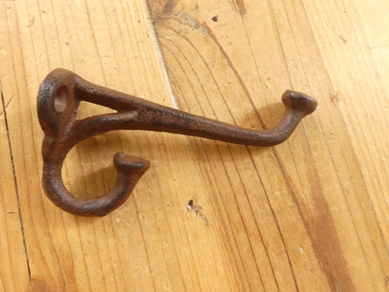 25 Rustic Cast Iron Coat Hat Wall Hooks Restore School Farm Towel Bath Kitchen gallery