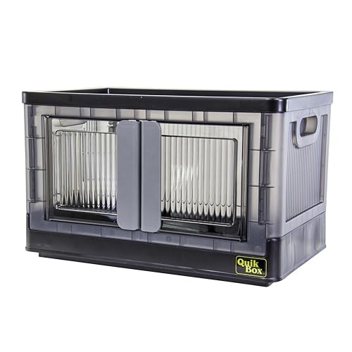 Quik Box - 8.5 Gallon Stackable Storage Bins with Doors, Collapsible gallery