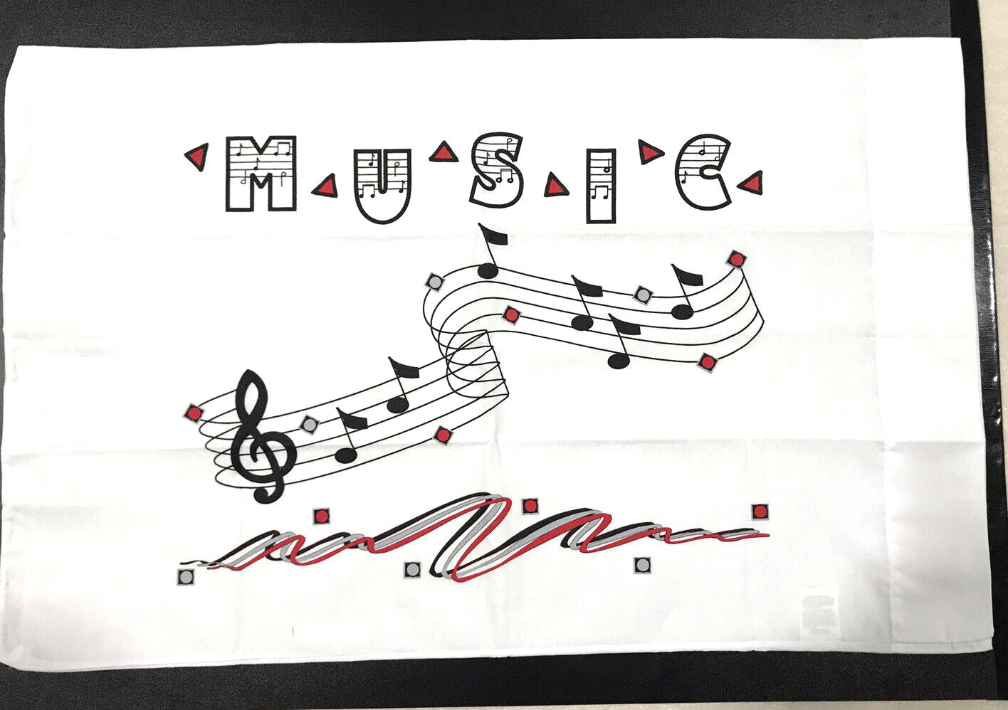 New Music Theme Musical Notes Standard Pillow Case THOMASTON No Iron Percale USA gallery