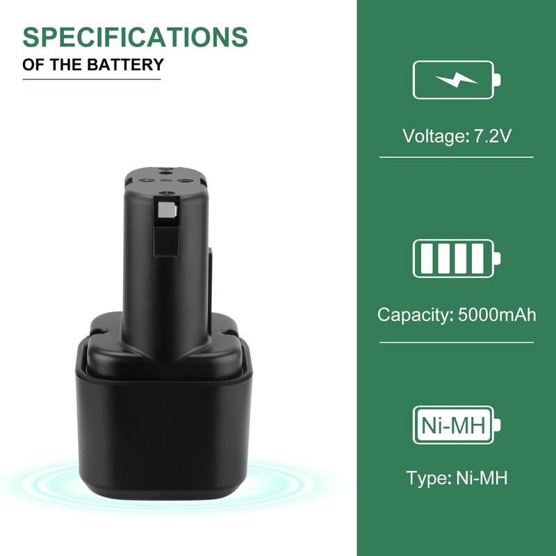 7.2V 5Ah Ni-MH Battery For Hitachi EB7 EB7M EB7S EB7B EB7G FEB7 NR90GC2 325292 gallery