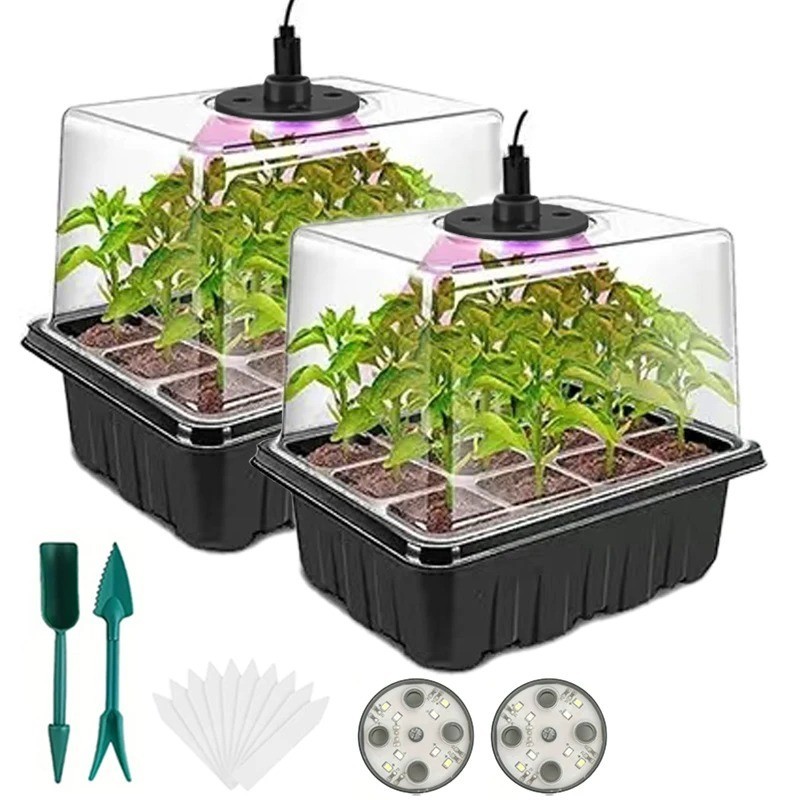 2pc Set Seed Starter Tray with Grow Light, Seed Starting Trays Kits gallery