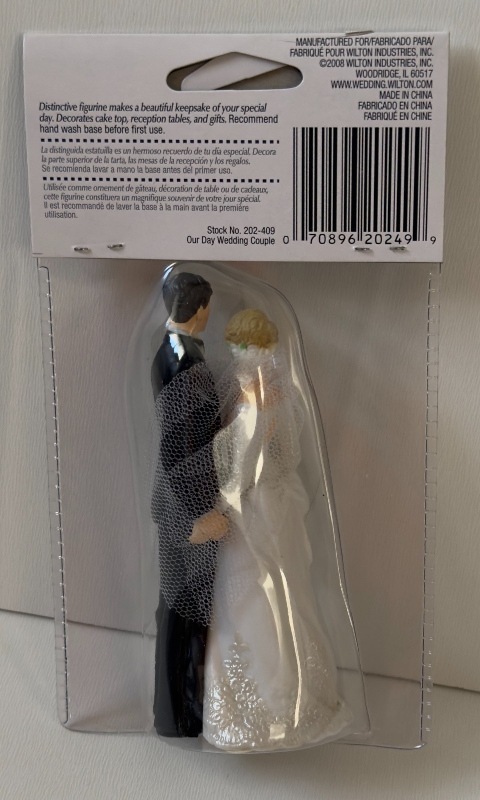 Vintage Wilton Our Day Wedding Cake Topper Bride Groom Couple Figurine New NIP gallery