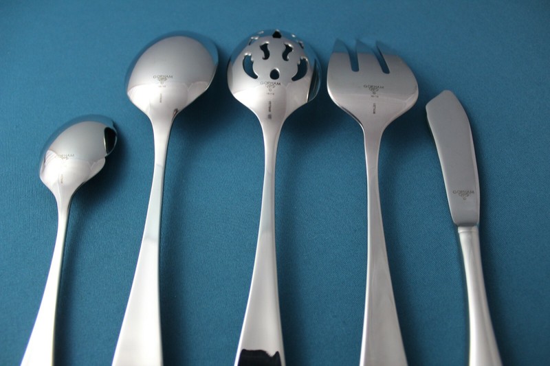 Gorham STUDIO Serving (5pc Set) Tablespoon Fork Pierced Glossy 18/10 Vietnam NEW gallery
