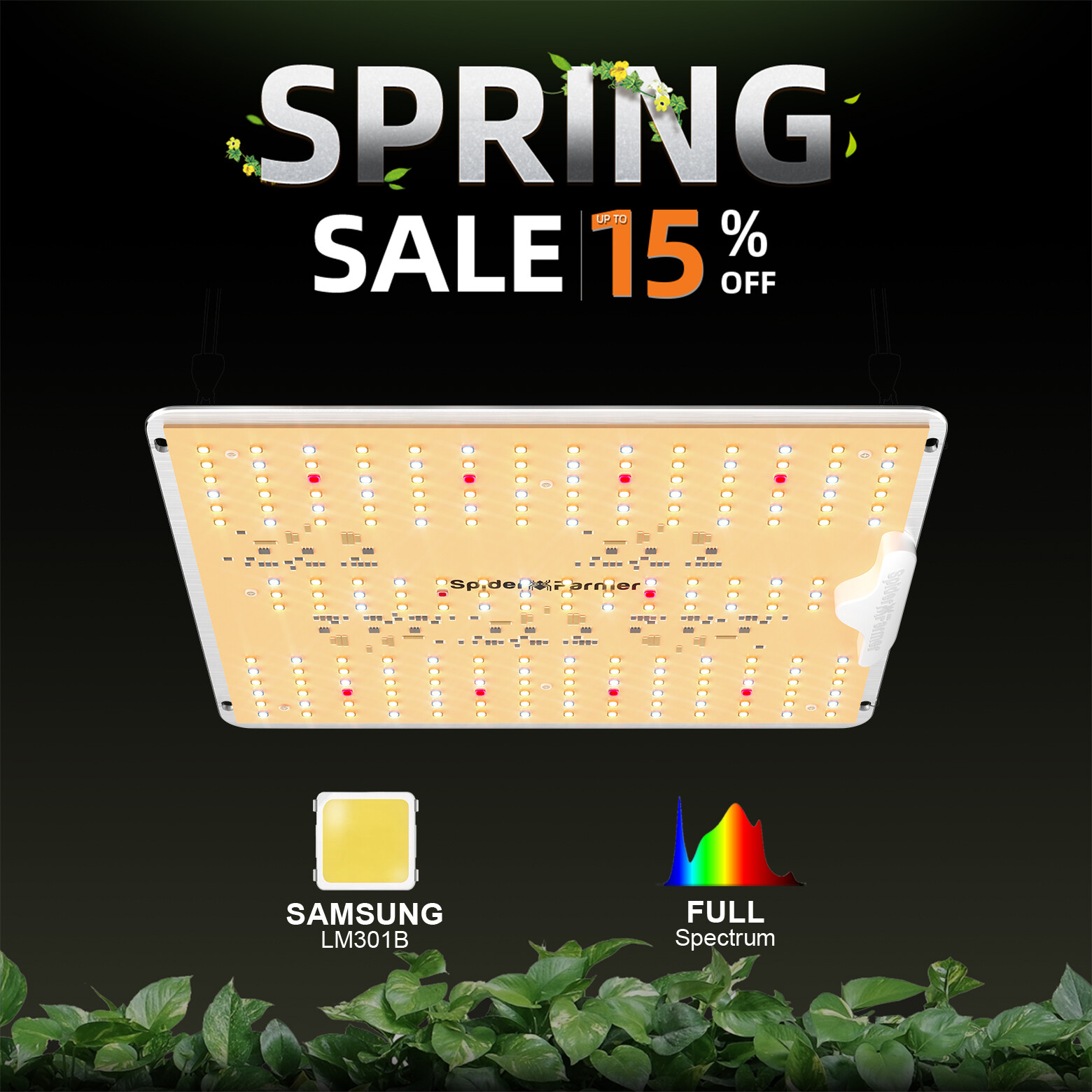Spider Farmer SF1000D LED Grow Light Full Spectrum for Indoor Grow Tent Kits gallery
