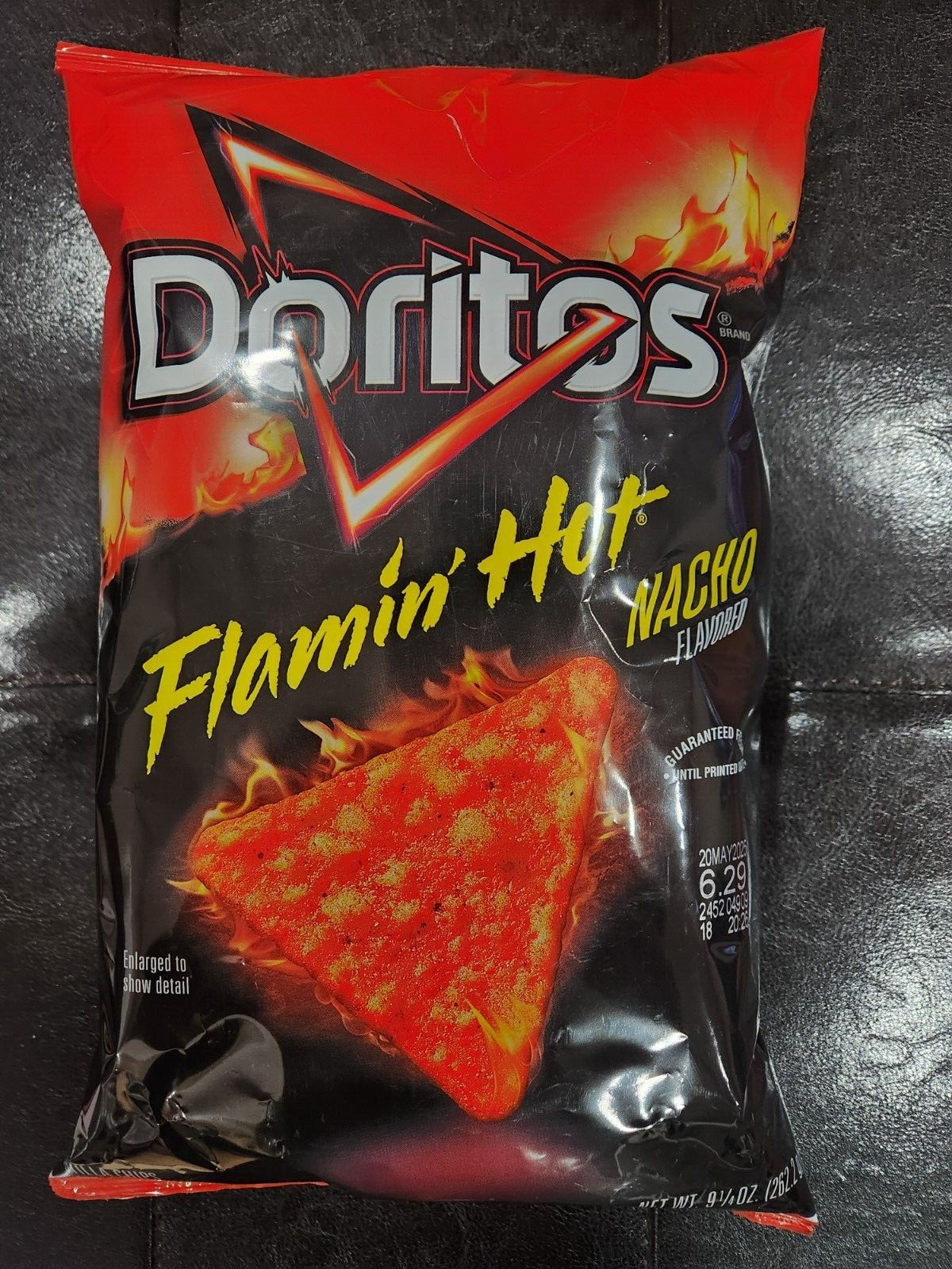 DORITOS FLAMIN'HOT NACHO FLAVORED NET WT 9 1/4 OZ 07/25 TORTILLA CHIPS FRITO LAY gallery