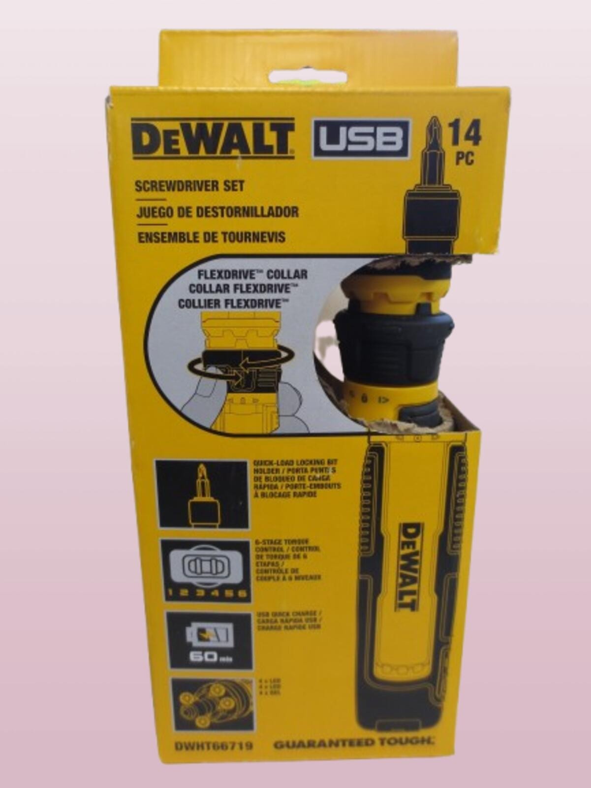 DEWALT USB RECHARGEABLE DWHT66719 FLEXDRIVE CORDLESS SCREWDRIVER 14PC SET -2PACK gallery