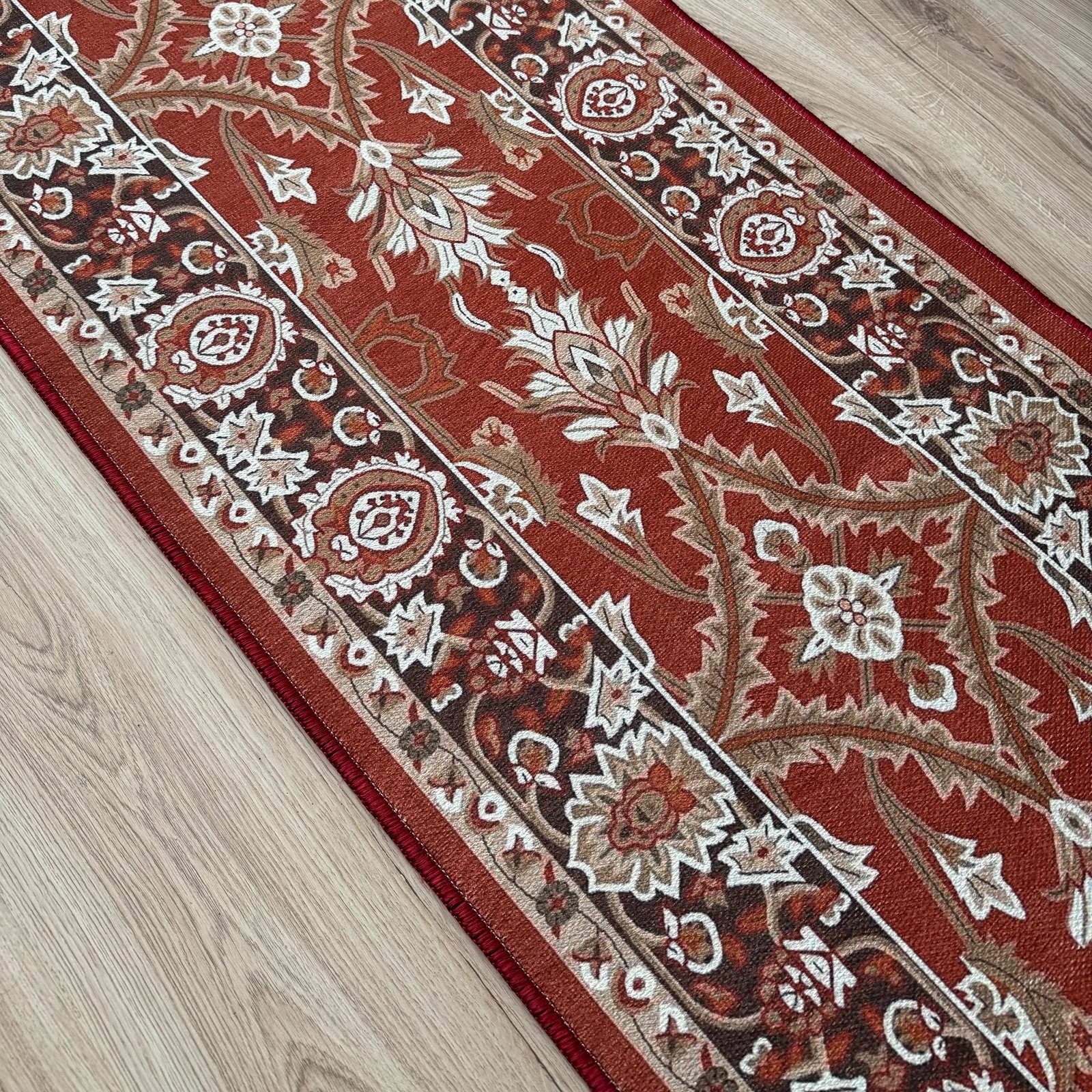 Custom Size Anti-Slip Mahal Red Runner Rugs (26 - 30 - 36 Inches Wide) gallery