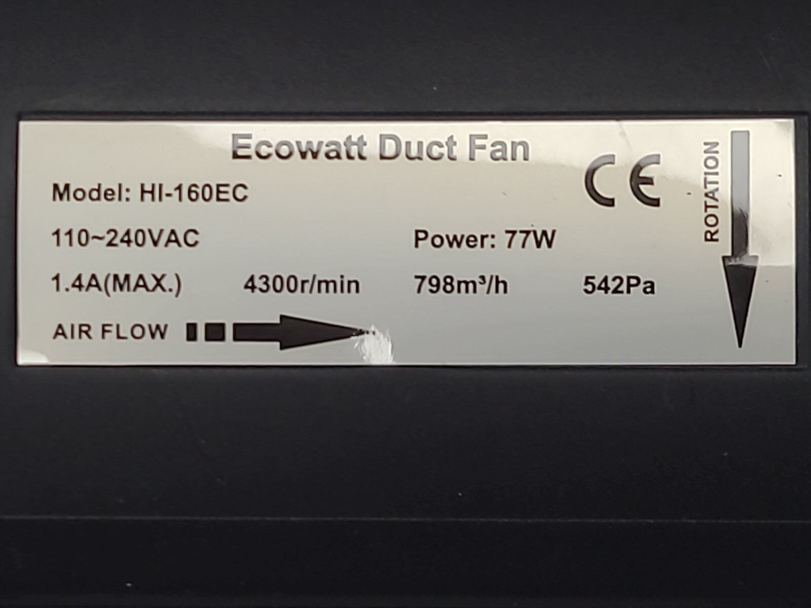 Circulating Duct 6 x 11.5 Duct Fan AC100-240V Stepless Speed Regulation High-End gallery