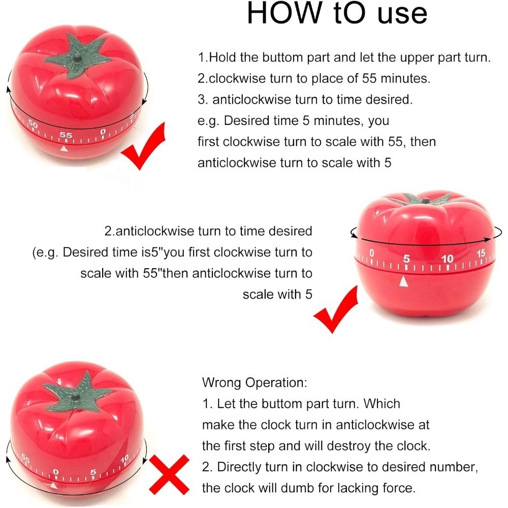Manual Wind Up Mechanical Kitchen Timer for Cooking Baking Study Gym Countdown gallery