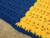 Handmade Crochet Afghan Throw Blanket 47" x 65" Blue Red Yellow Blocks gallery