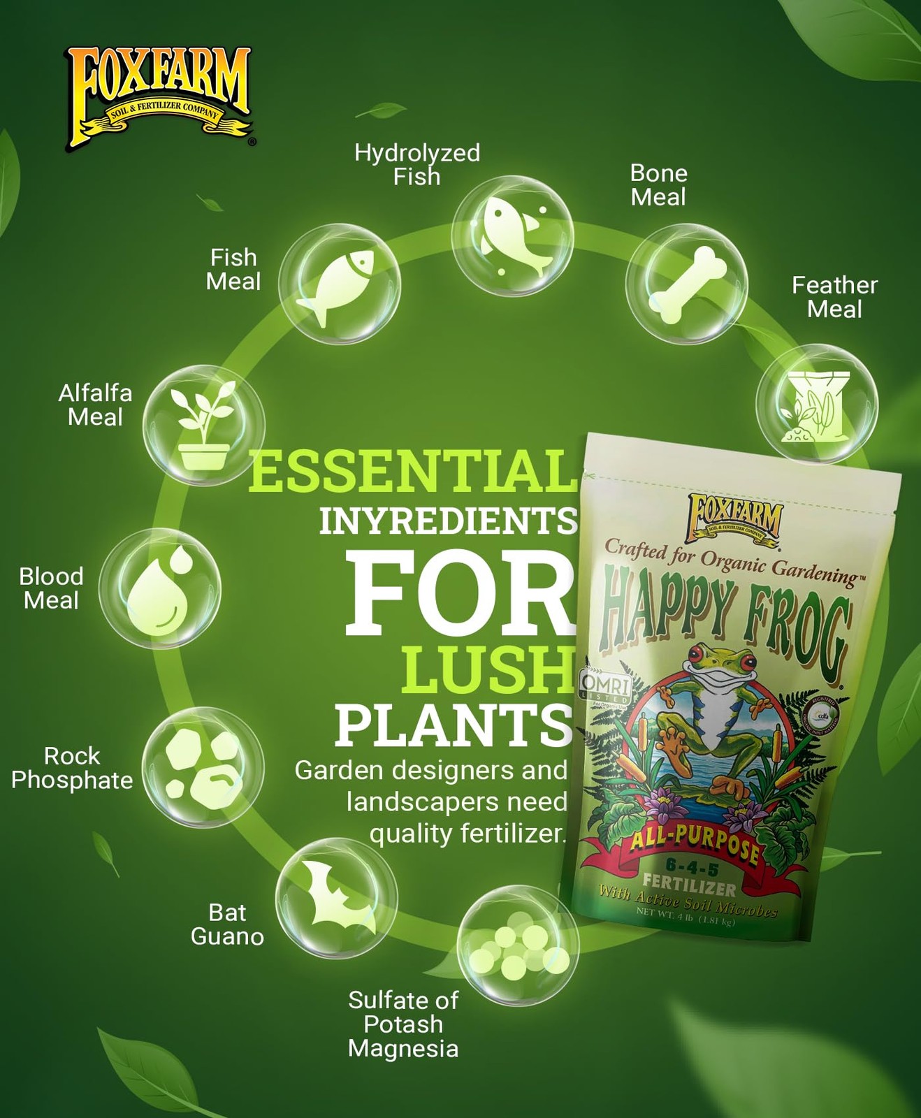 FoxFarm FX14620 Happy Frog All-Purpose Fertilizer, 4 lb Bag Nutrients gallery