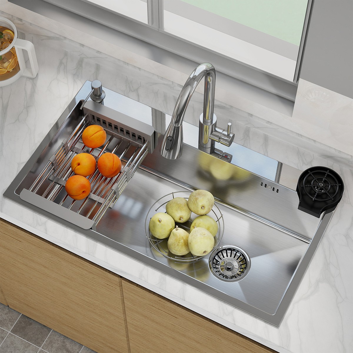 28"/30"/32" Topmount Kitchen Sink Stainless Steel Drop In Single Bowl w/ Faucet gallery