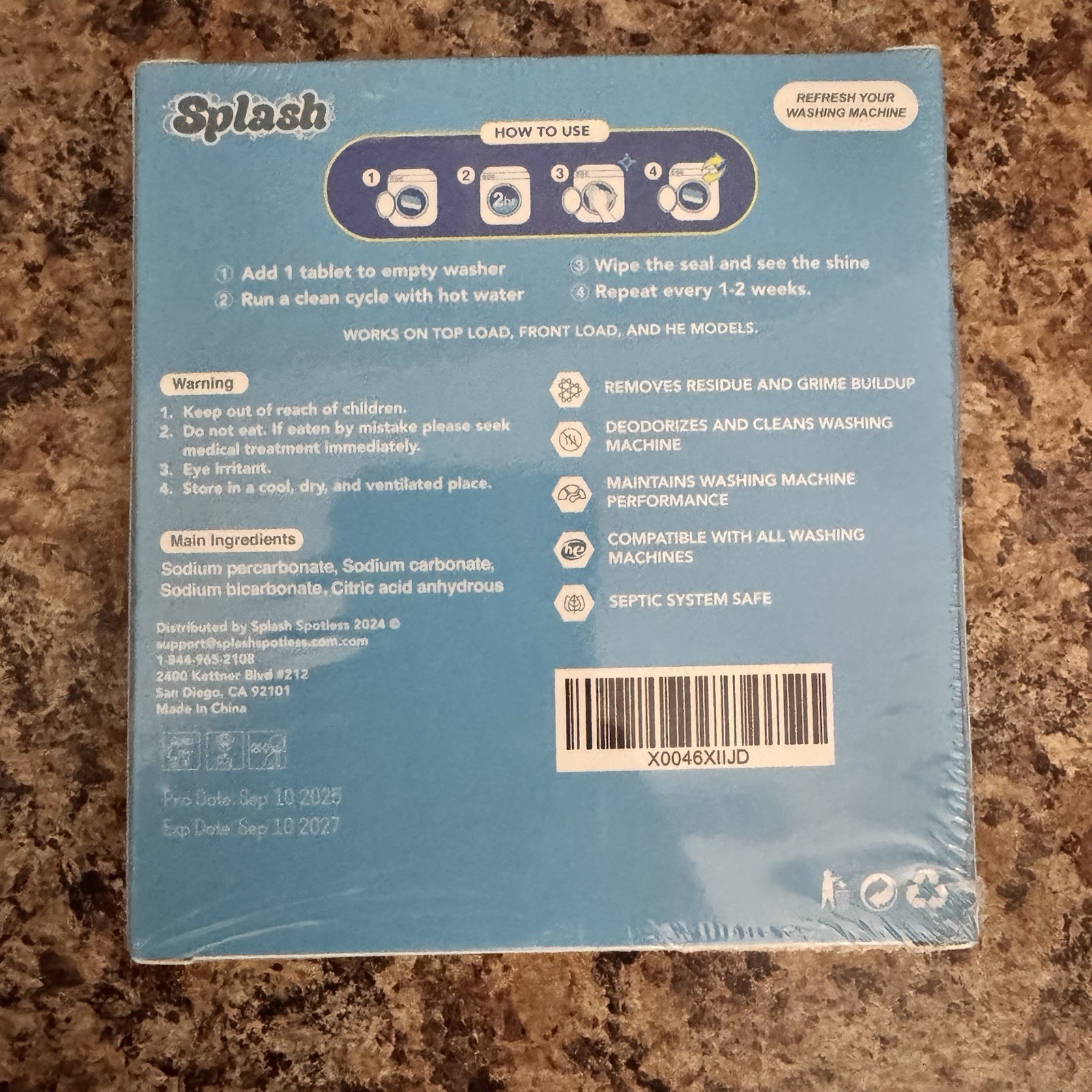 Splash Spotless Washing Machine Cleaner Deep Cleaning All Washers 6 Tabs: NEW gallery