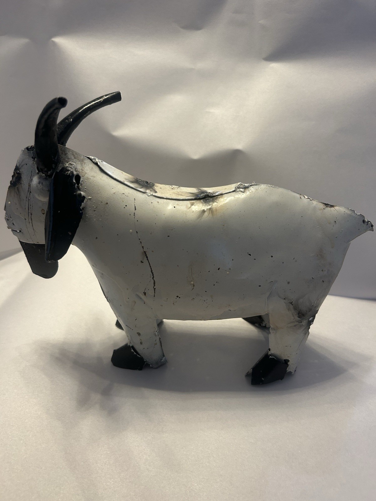 Handmade Rustic Metal Goat Sculpture Farmhouse Folk Art Welded Steel Yard Decor gallery