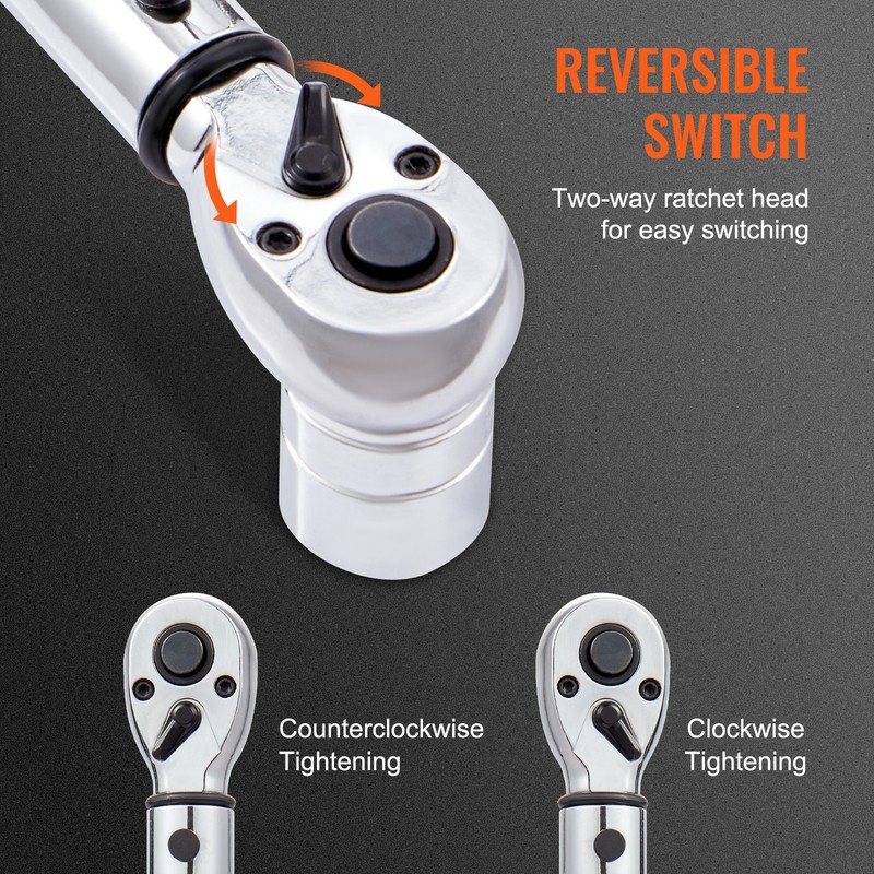 VEVOR Torque Wrench Adjustable Torque Wrench 1/2" Drive 10-150ft.lb/14-204n.m gallery