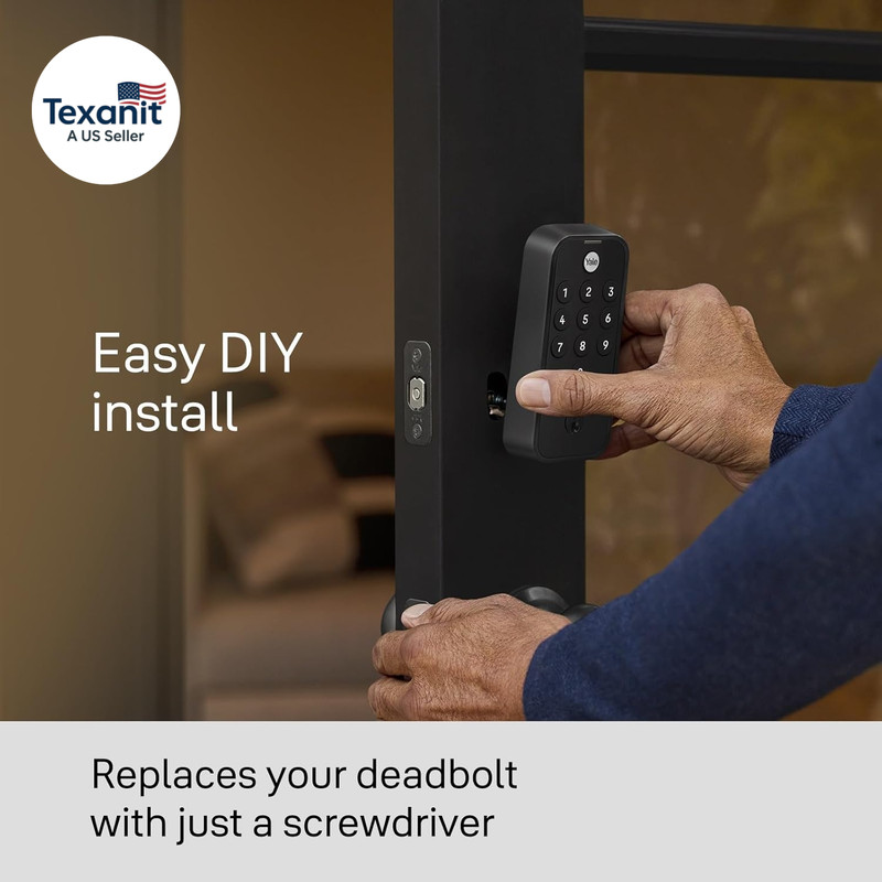 Black Suede Code Keypad Deadbolt Front Door Lock for Keyless Entry, YED210-NR-BS gallery