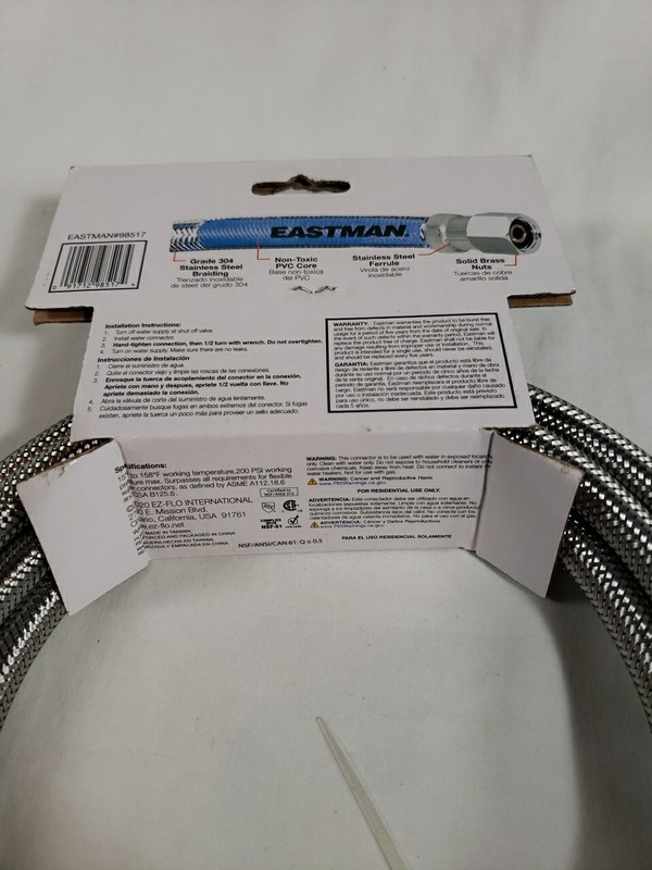 Eastman universal icemaker connector 10 foot length 1/4 inch inlet new gallery