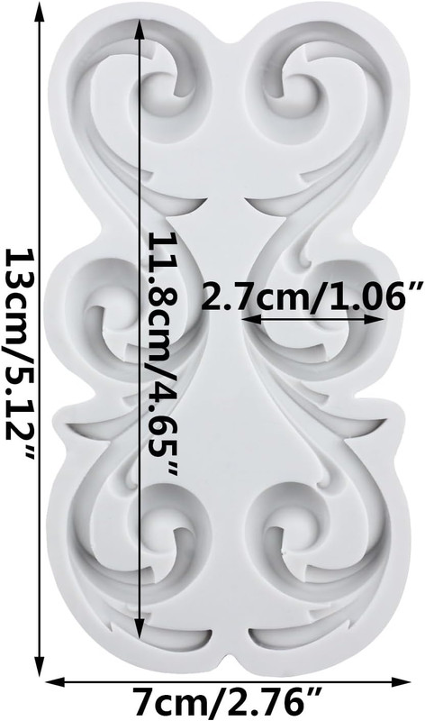Baroque Scroll Relief Silicone Mold Curlicues Lace Filigree Polymer Clay Molds gallery
