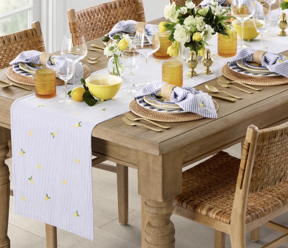 Williams-Sonoma Limone Striped Table Runner 16”x108” gallery