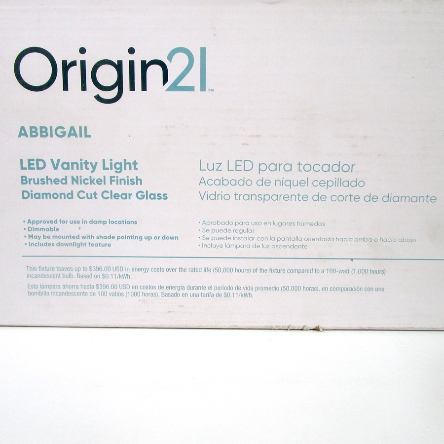 Origin 21, Abbigail 20" Modern LED Vanity Light Brushed Nickel Finish, #1574012 gallery