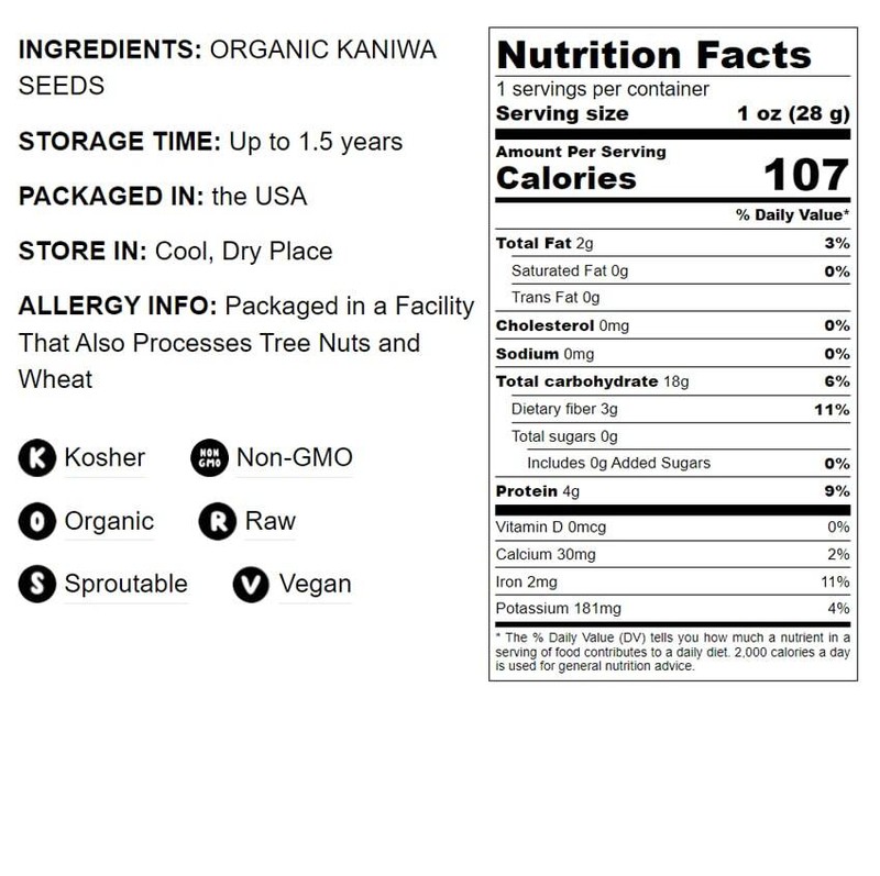 Organic Kaniwa - Non-GMO, Kosher, Raw, Vegan, Sproutable - Food To Live® gallery