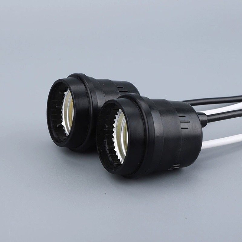 Waterproof Lamp Socket 12 Pack Black Pigtail Lamp Holder Socket E27 gallery