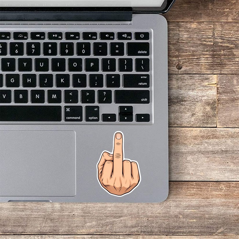 Middle Finger Funny Sticker, Peel N' Stick, Different Sizes. gallery