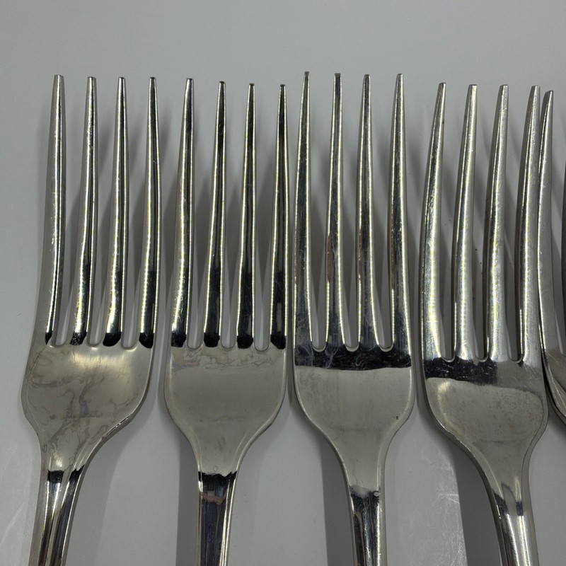 ONEIDA Stainless MARQUETTE Set 6 DINNER FORKS 7 3/4" Glossy Community USA Cube gallery